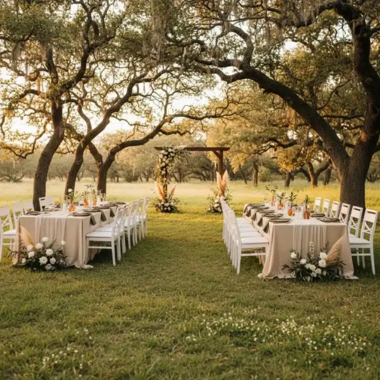 Outdoor wedding venue in Texas inspired by 2026 wedding trends